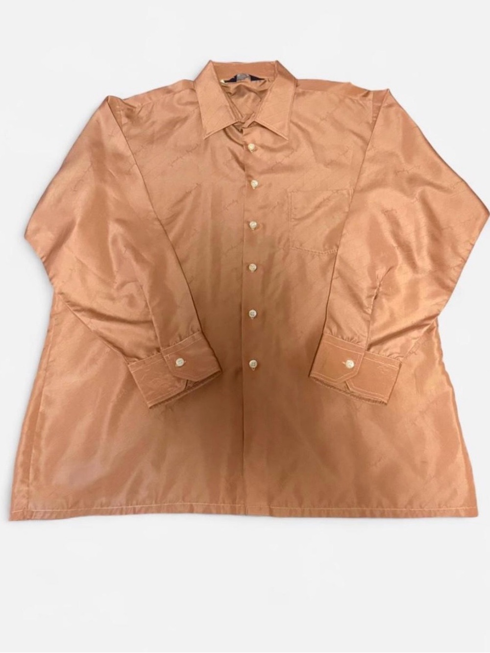 Vintage Givenchy Copper-Tone Satin Shirt Jacket